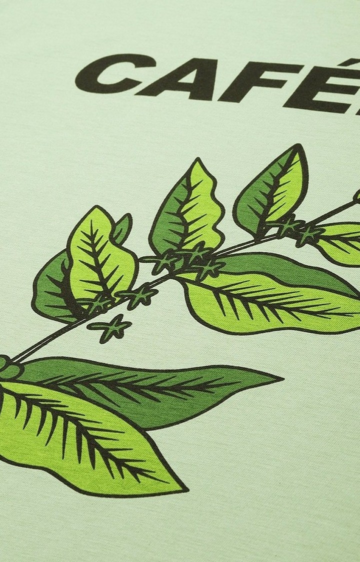 Women's Green Graphic Oversized T-Shirt