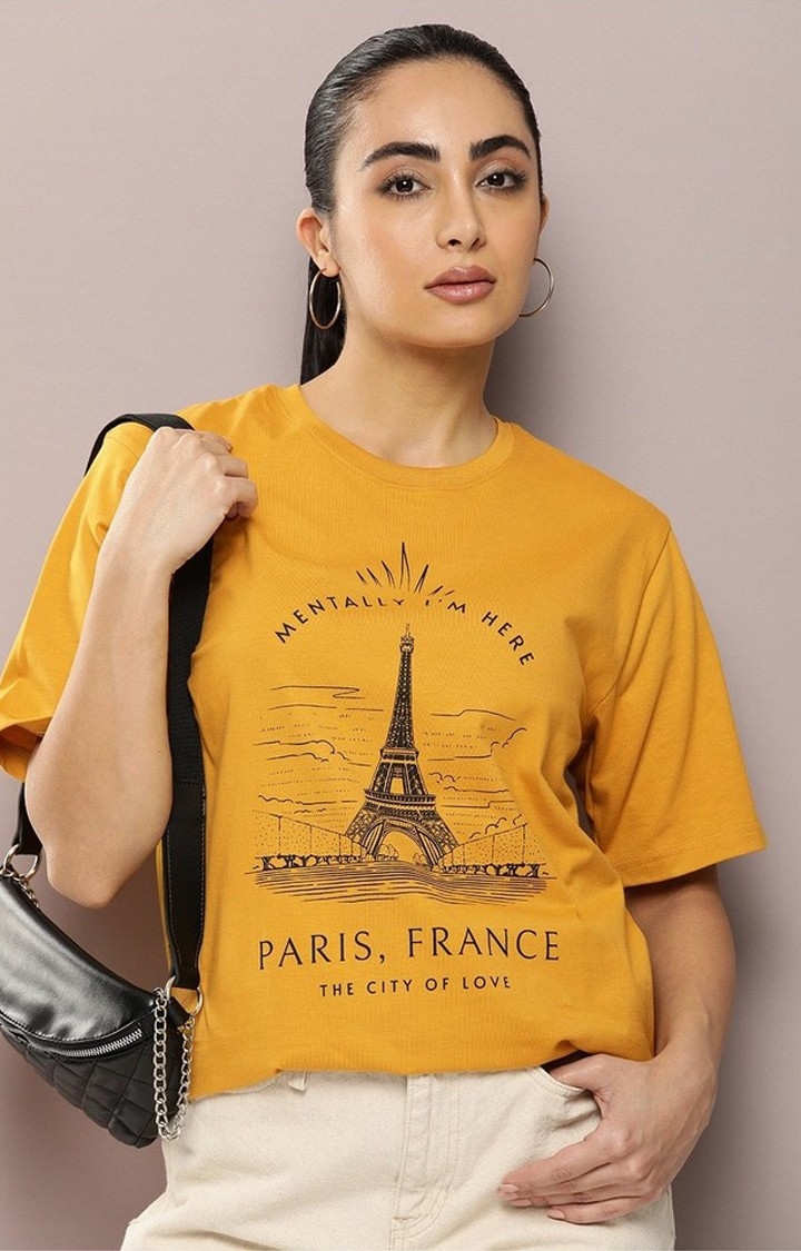 Dillinger | Women's Mustard Graphic Boxy T-Shirt