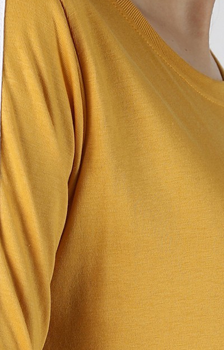 Dillinger | Women's Yellow Solid Regular T-Shirts 4
