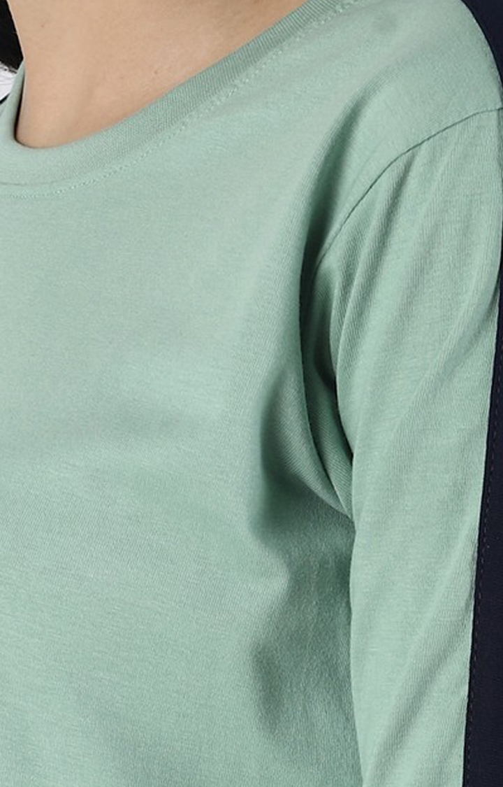 Dillinger | Women's Green Cotton Solid Regular T-Shirt 4