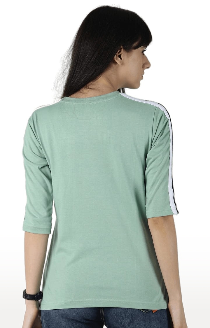 Dillinger | Women's Green Cotton Solid Regular T-Shirt 3