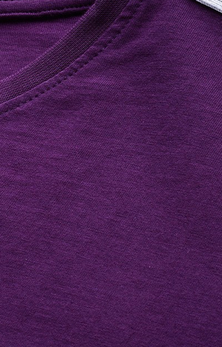 Dillinger | Women's Purple Solid Regular T-Shirts 4