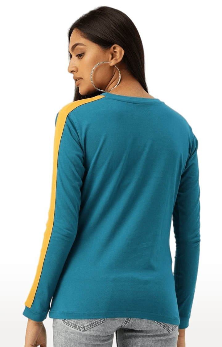 Dillinger | Women's Blue Cotton Solid Regular T-Shirt 3