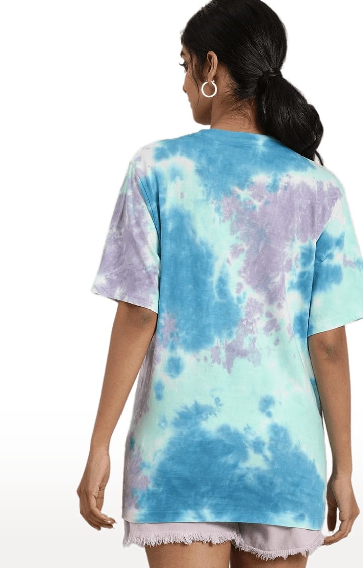 Dillinger | Women's Multicolour Cotton Tie Dye Printed Oversized T-Shirt 3