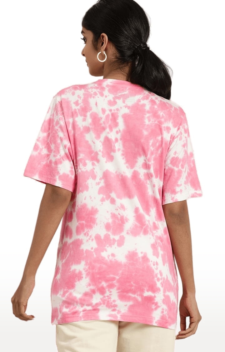 Dillinger | Women's Multicolour Cotton Tie Dye Printed Oversized T-Shirt 2
