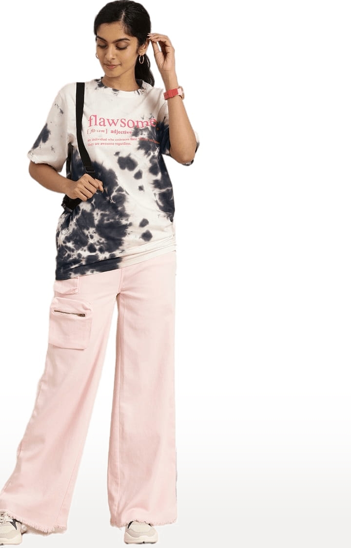 Dillinger | Women's Multicolour Cotton Tie Dye Printed Oversized T-Shirt 1