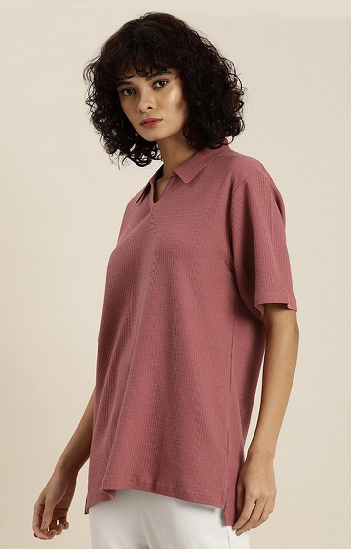 Women's Withredrose  Solid Oversized T-Shirts
