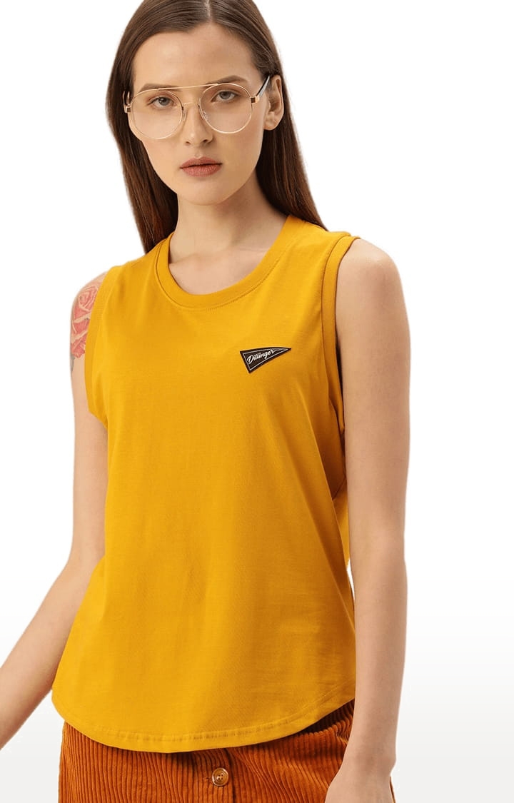 Dillinger | Women's Yellow Solid Tank Top 0