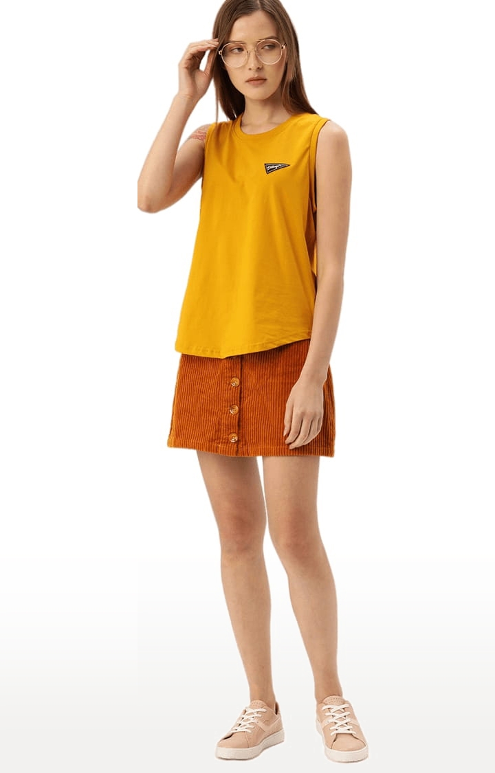 Dillinger | Women's Yellow Solid Tank Top 1