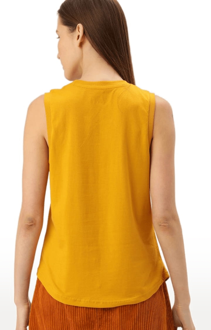 Dillinger | Women's Yellow Solid Tank Top 3