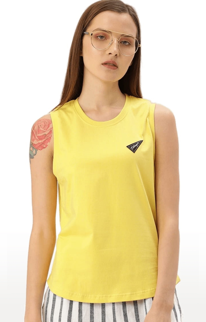 Dillinger | Women's Yellow Solid Tank Top 0