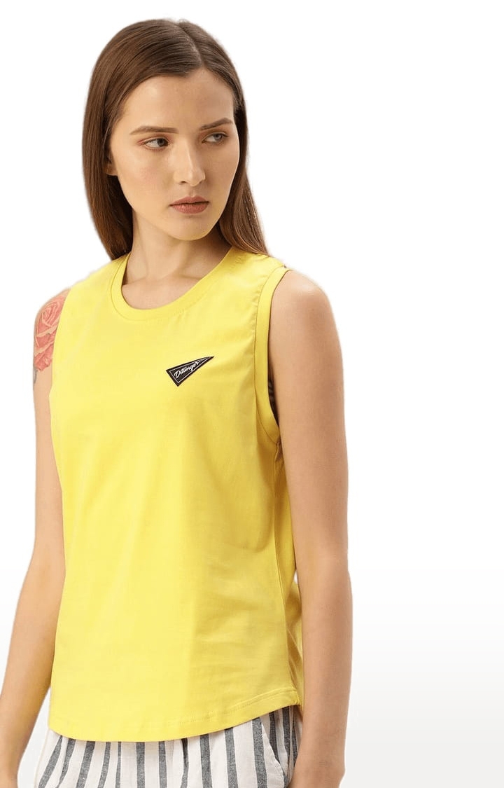 Dillinger | Women's Yellow Solid Tank Top 2