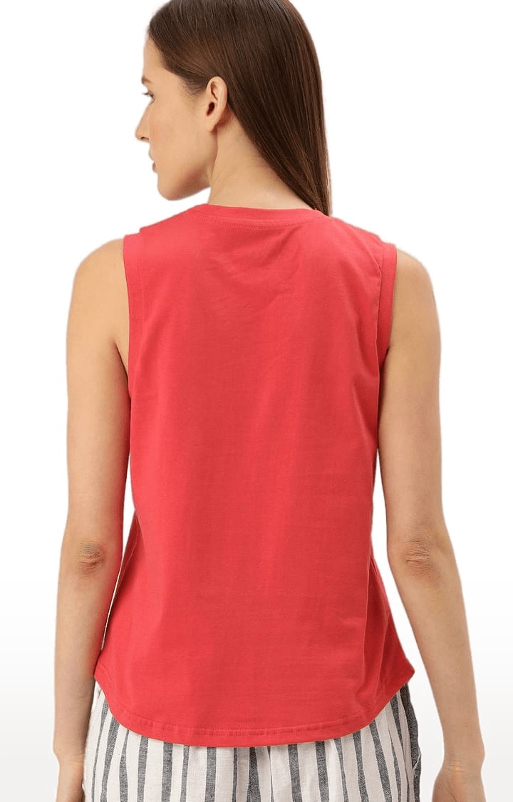 Dillinger | Women's Red Solid Tank Top 3