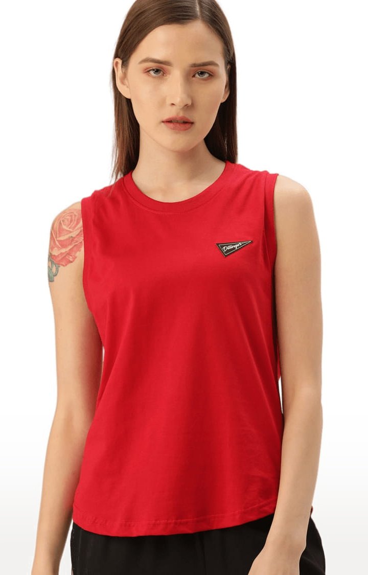 Dillinger | Women's Red Solid Tank Top 0