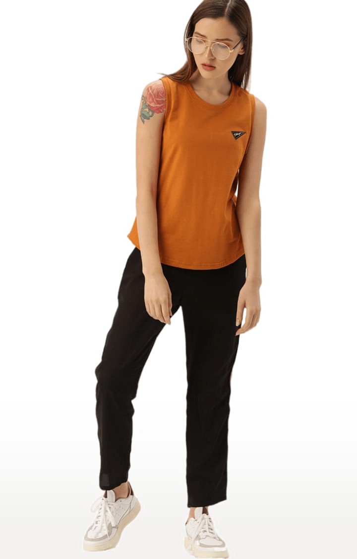 Dillinger | Women's Orange Solid Tank Top 1