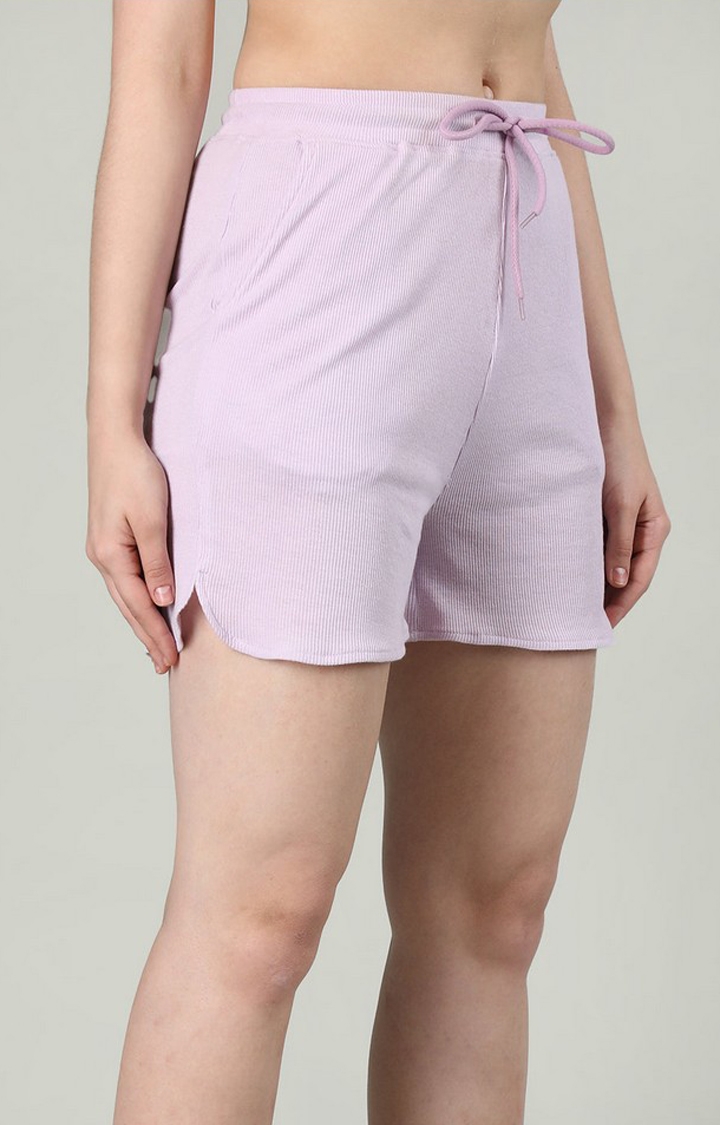 Women's Pink Solid Cotton Activewear Shorts