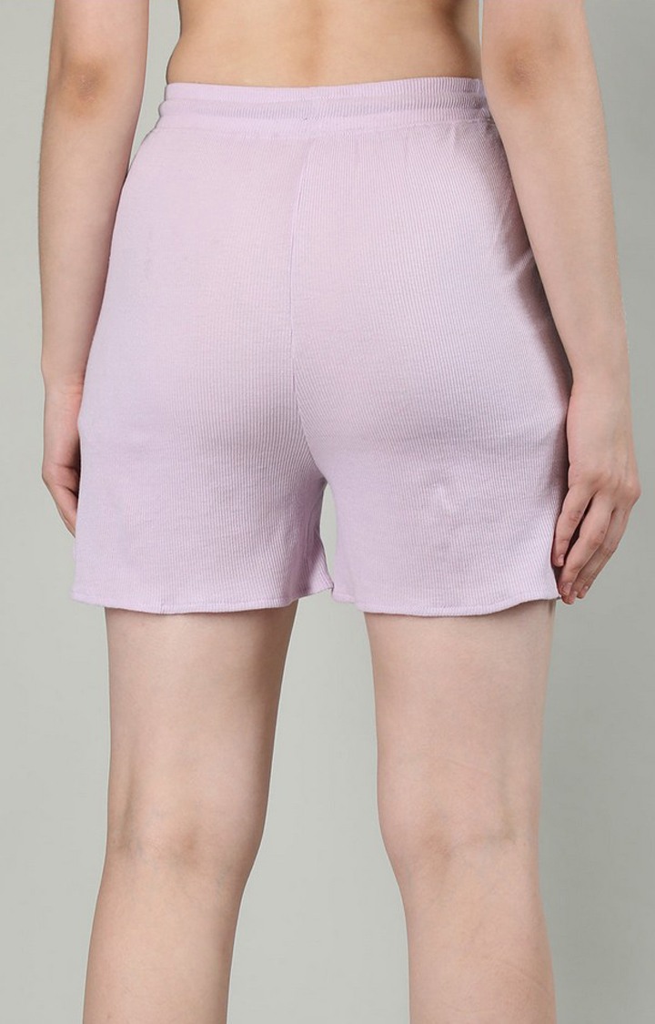 Women's Pink Solid Cotton Activewear Shorts