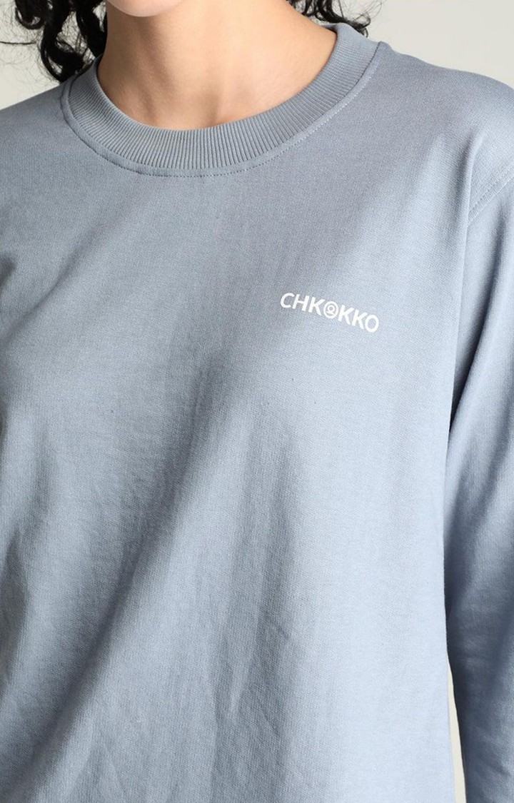 Women's Grey Solid Cotton Activewear T-Shirt