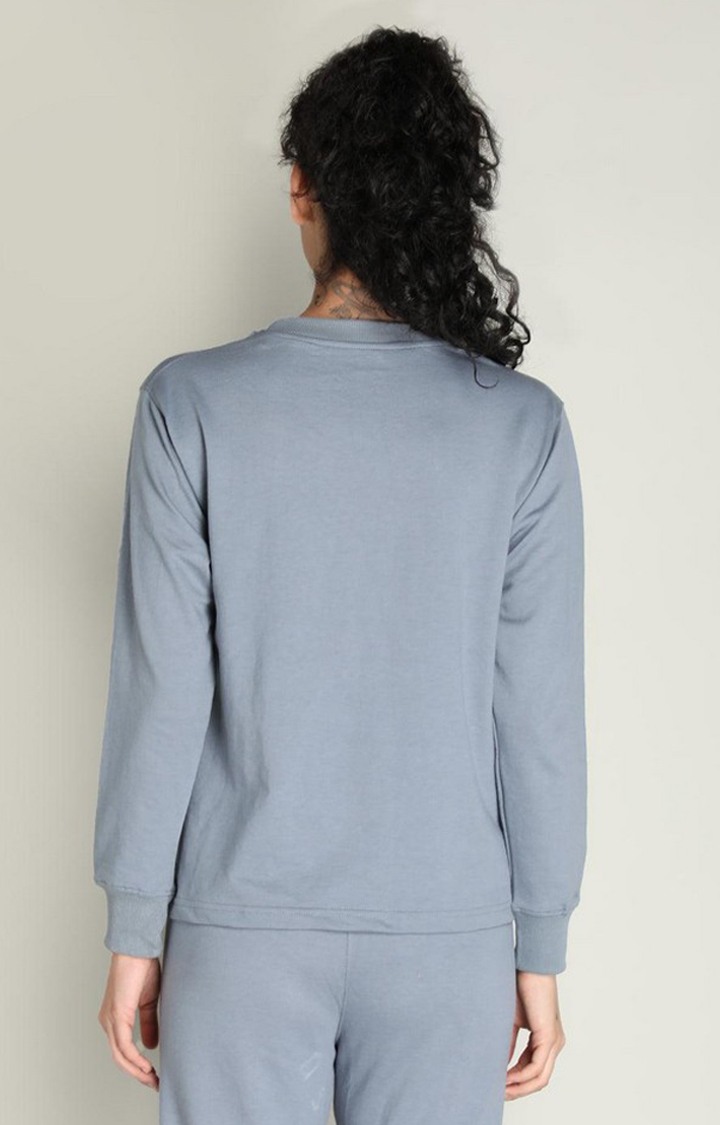 Women's Grey Solid Cotton Activewear T-Shirt