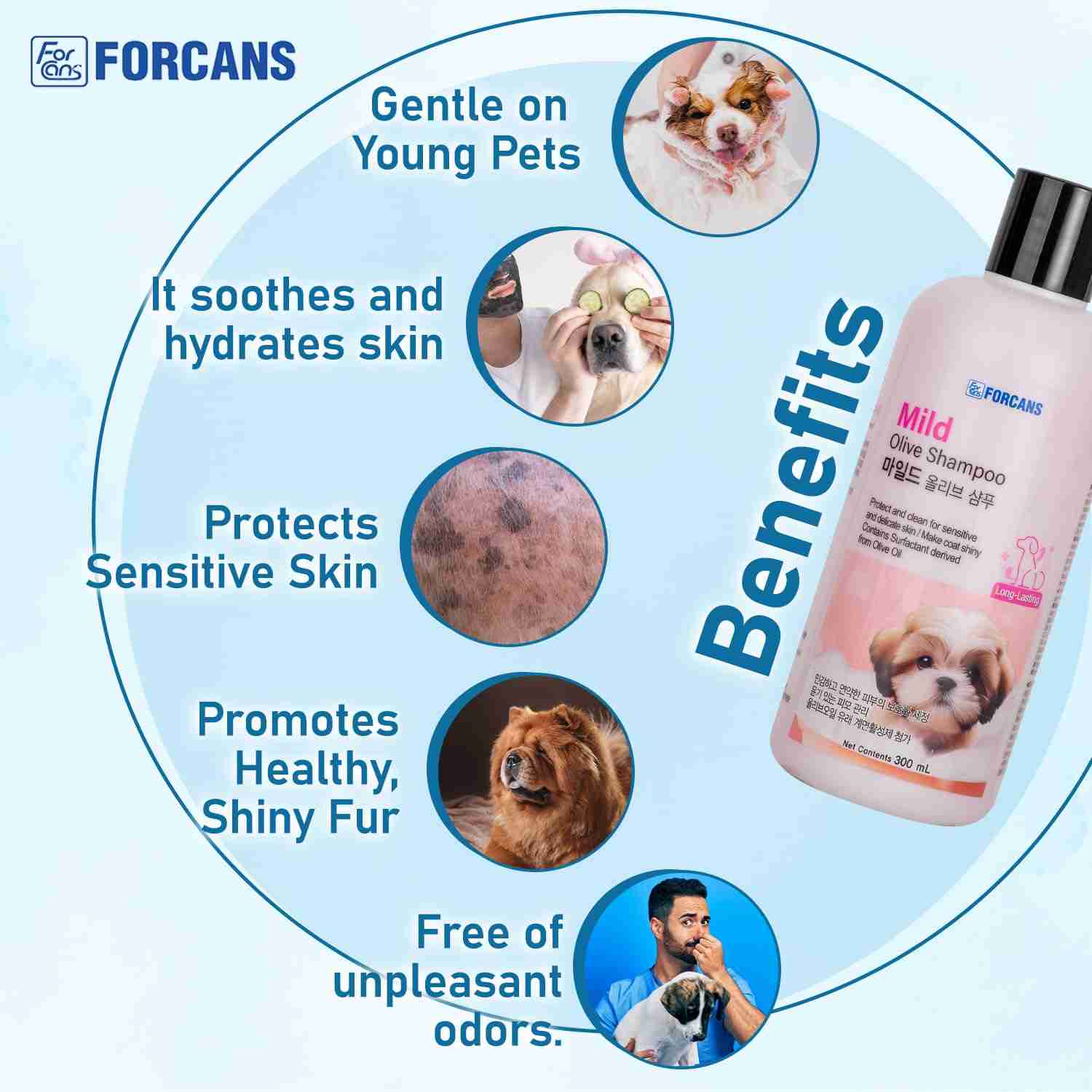Forcans Mild Olive Shampoo for Dogs