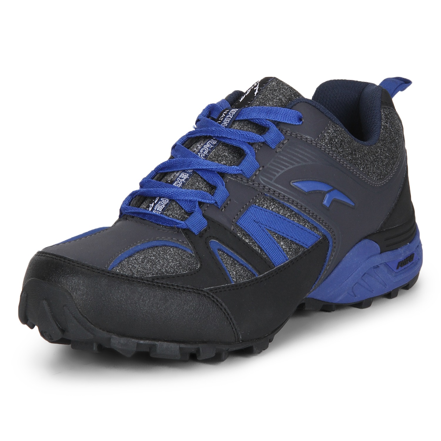 Men's Grey and Blue Synthetic Running Shoes