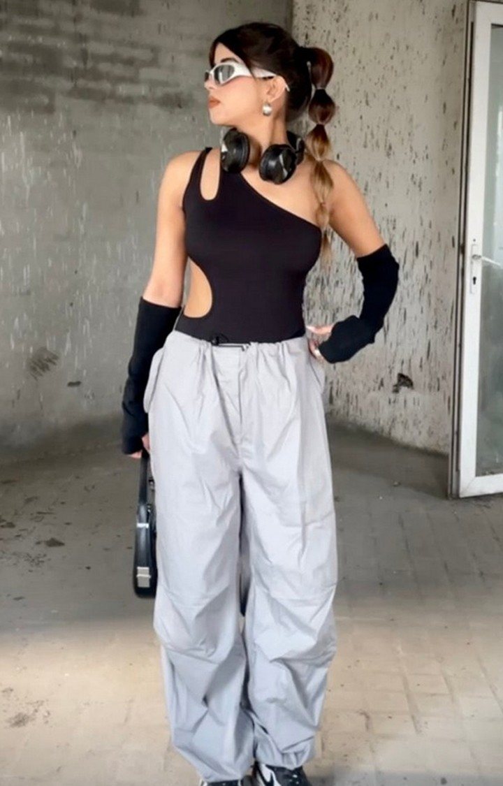 Women's Black Side Cut Out Bodysuit
