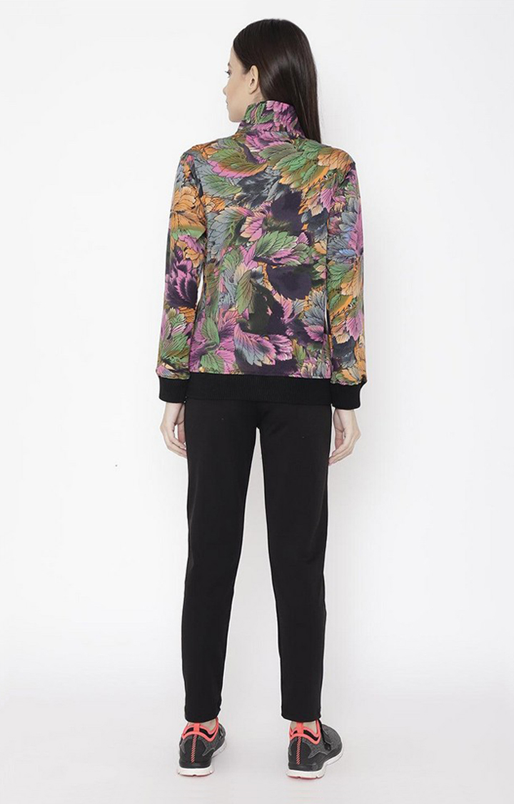 Women's Multicolor Printed Polyester Tracksuit