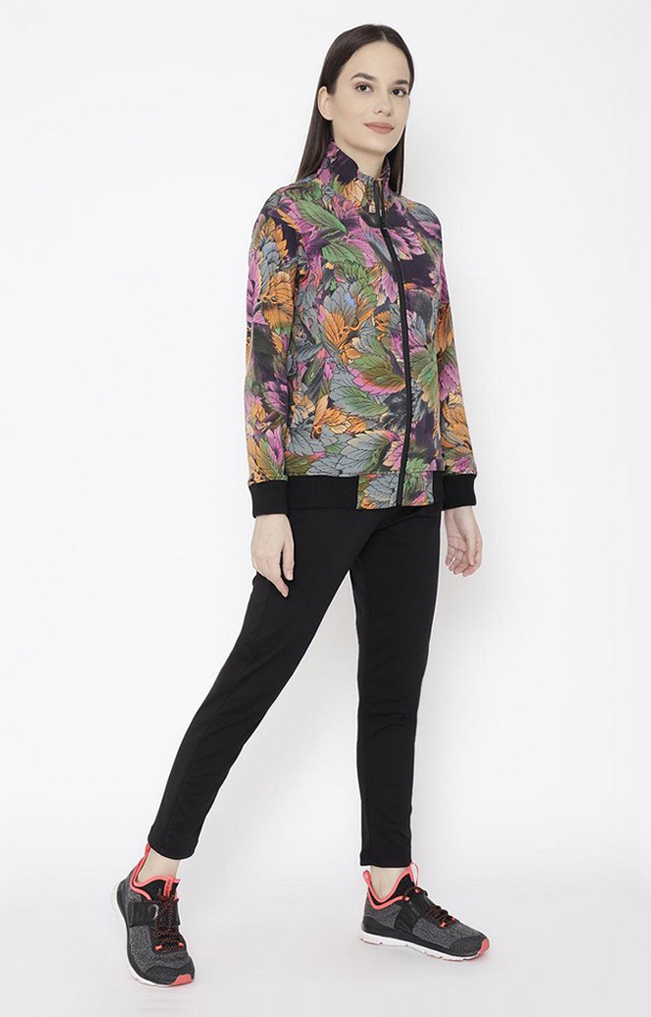 Women's Multicolor Printed Polyester Tracksuit