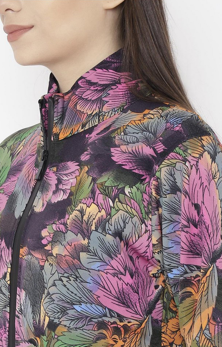 Women's Multicolor Printed Polyester Tracksuit
