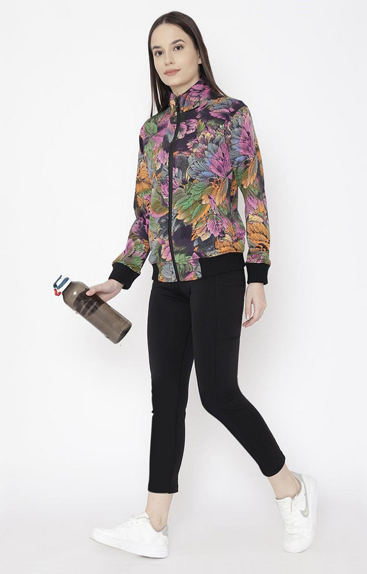 Women's Multicolor Printed Polyester Tracksuit