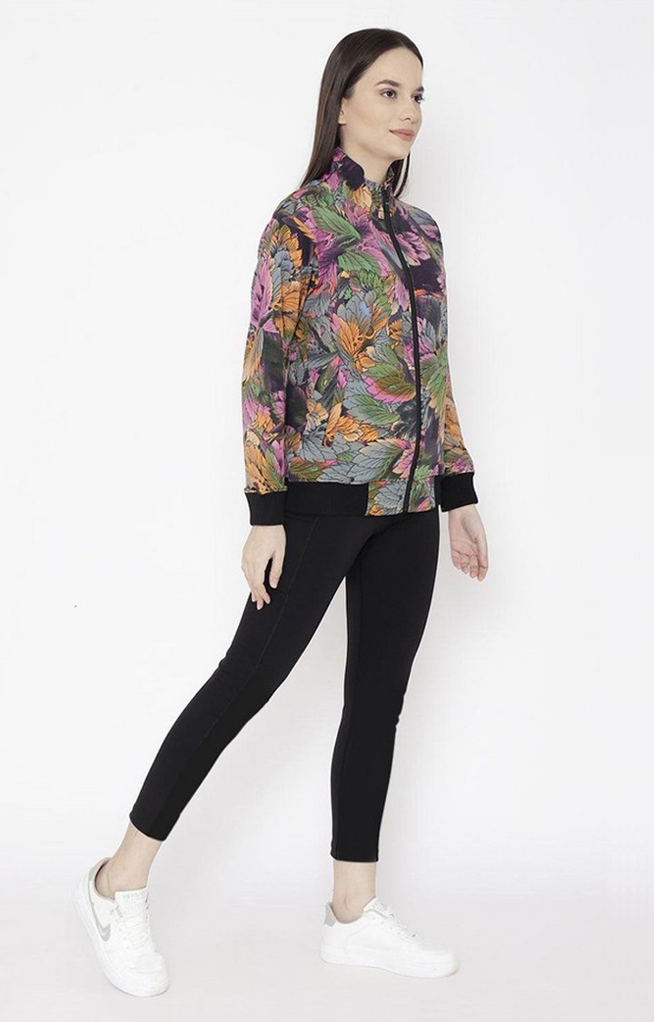 Women's Multicolor Printed Polyester Tracksuit