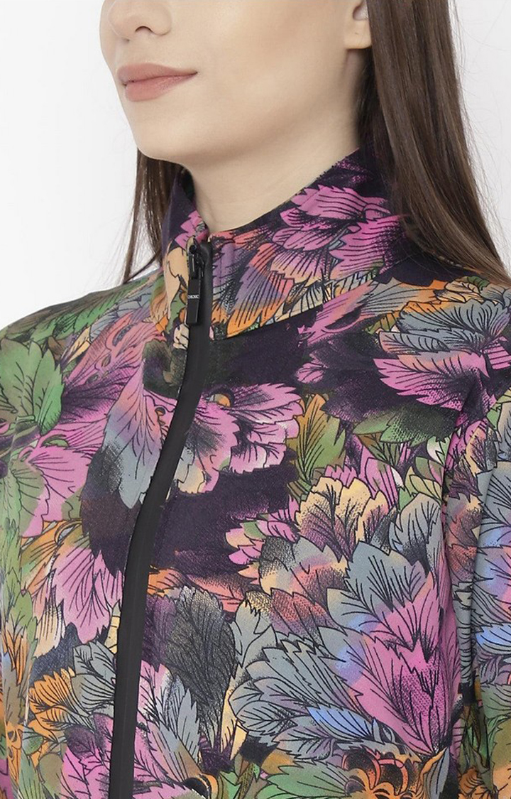 Women's Multicolor Printed Polyester Tracksuit