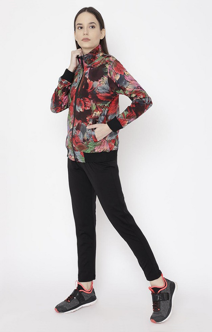 Women's Multicolor Printed Polyester Tracksuit