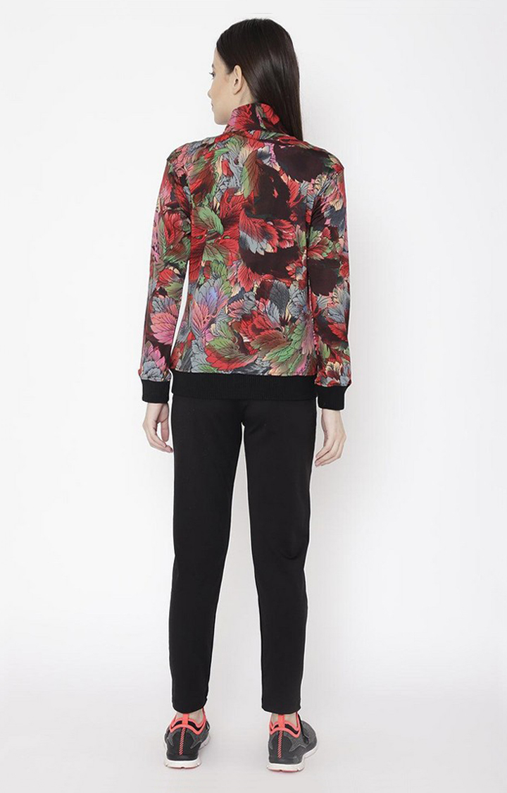 Women's Multicolor Printed Polyester Tracksuit