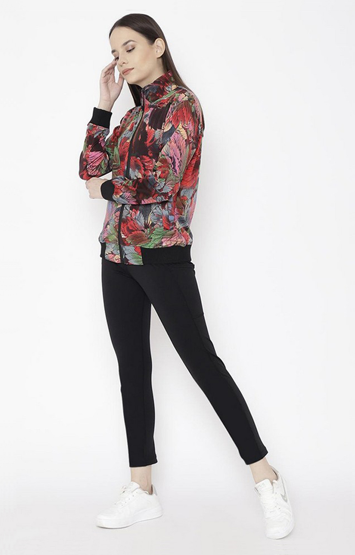 Women's Multicolor Printed Polyester Tracksuit