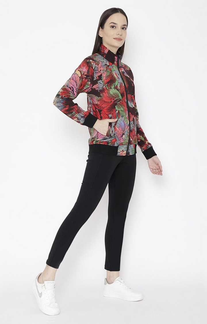 Women's Multicolor Printed Polyester Tracksuit