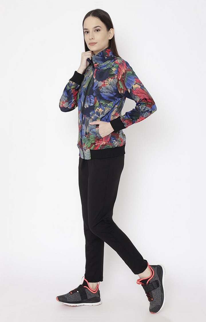 Women's Multicolor Printed Polyester Tracksuit