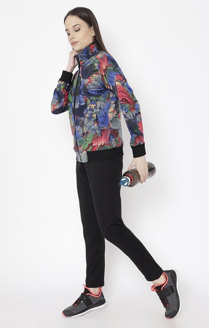 Women's Multicolor Printed Polyester Tracksuit