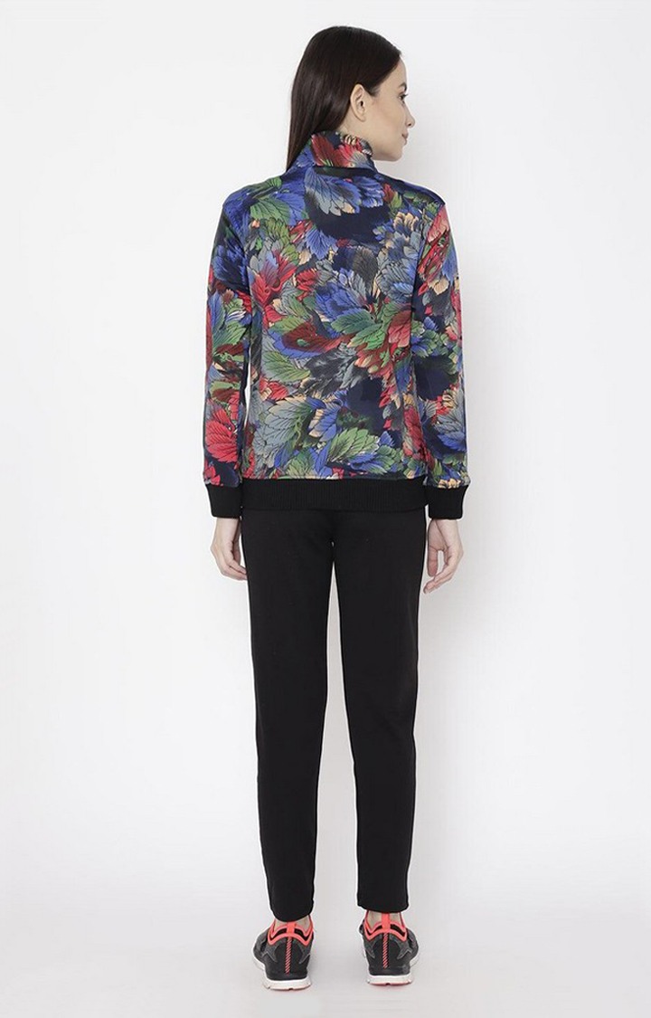 Women's Multicolor Printed Polyester Tracksuit