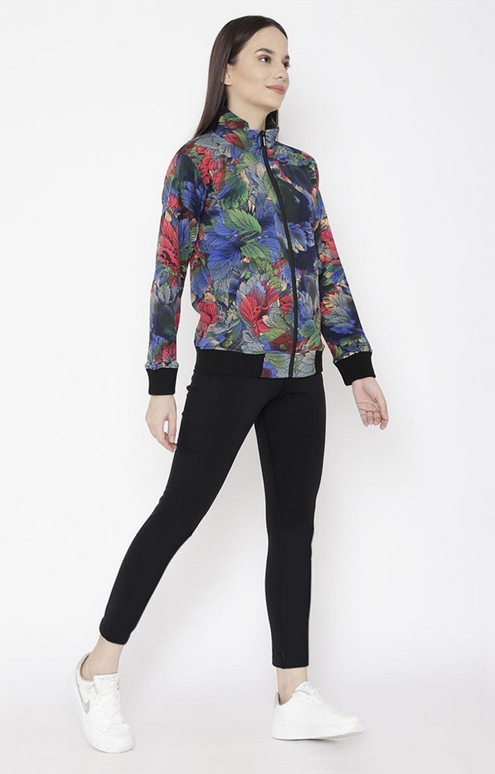 Women's Multicolor Printed Polyester Tracksuit