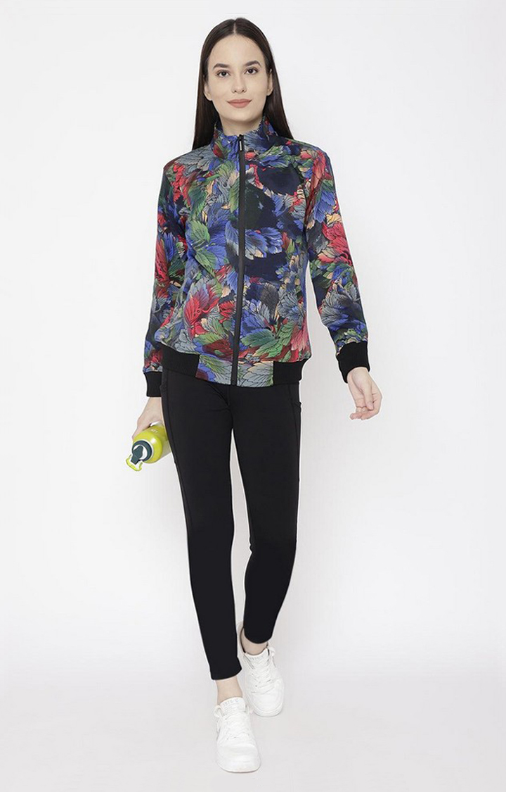 Women's Multicolor Printed Polyester Tracksuit