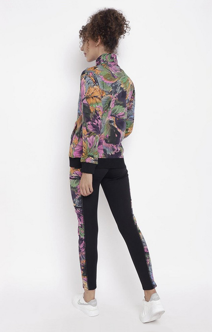 Women's Multicolor Printed Polyester Tracksuit