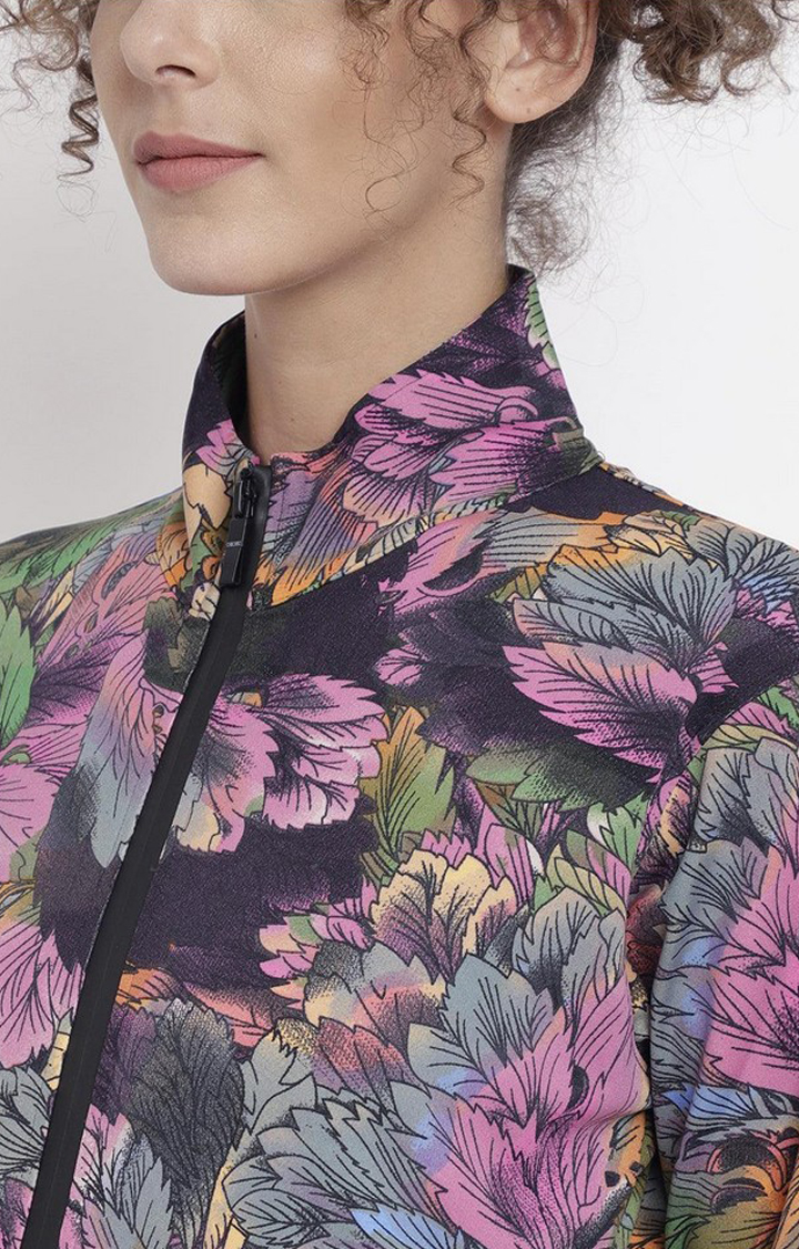 Women's Multicolor Printed Polyester Tracksuit