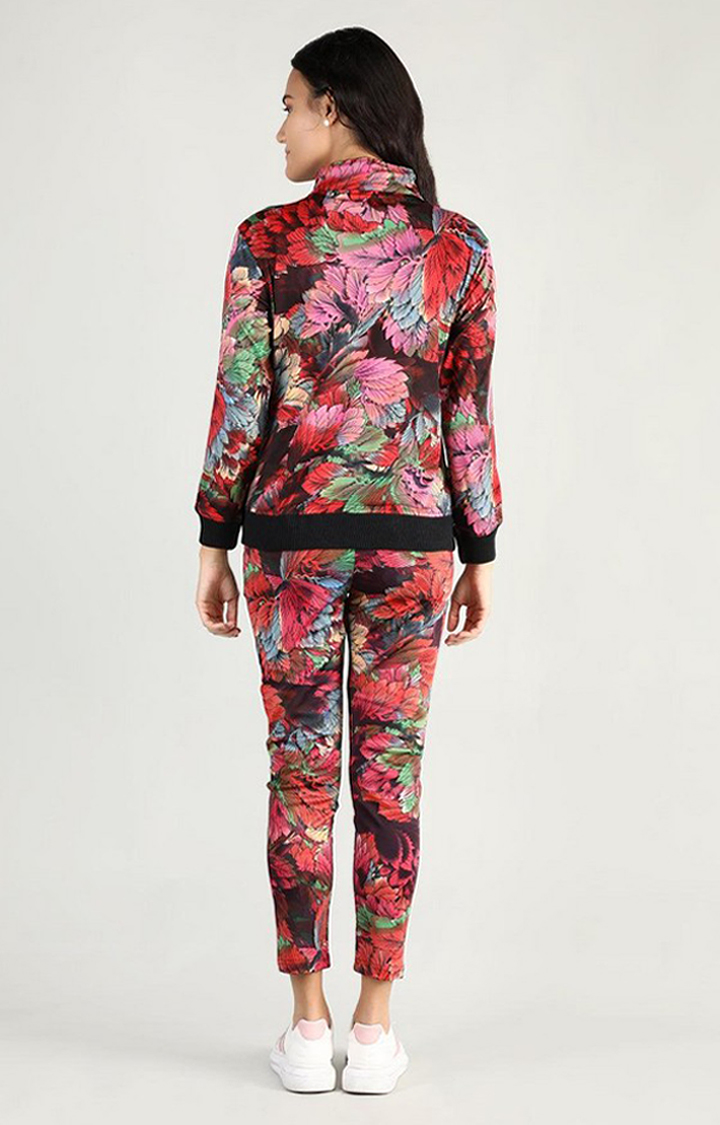 Women's Multicolor Printed Polyester Tracksuit