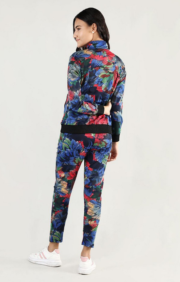 Women's Multicolor Printed Polyester Tracksuit