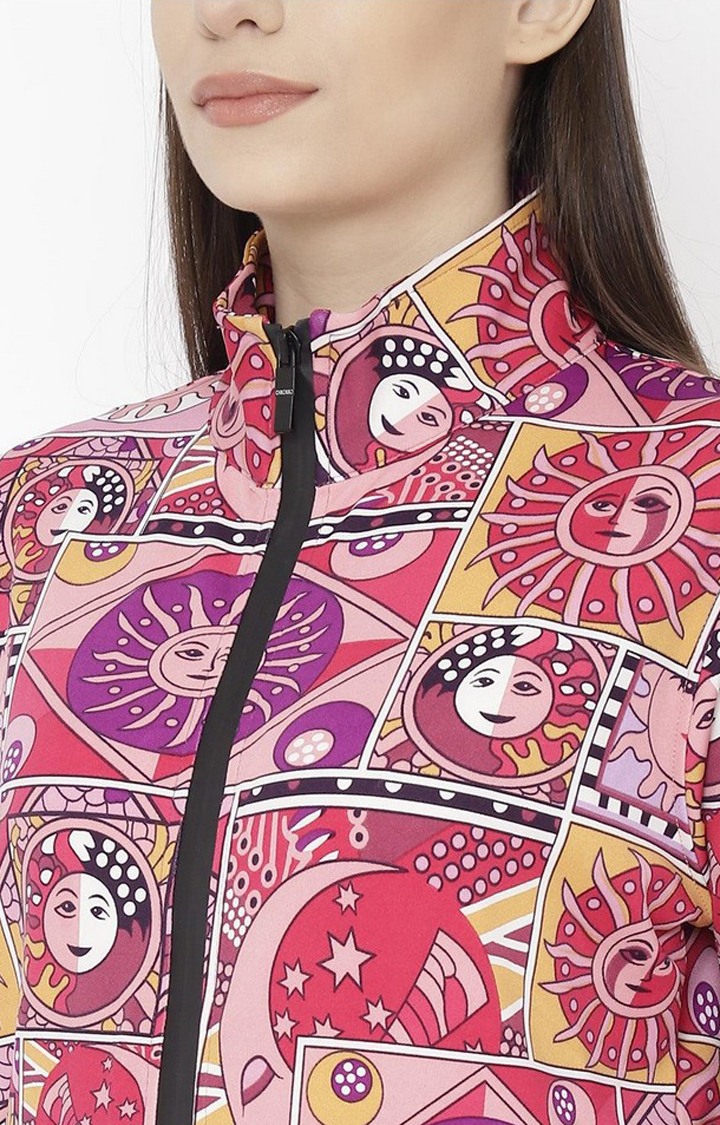 Women's Multicolor Printed Polyester Tracksuit