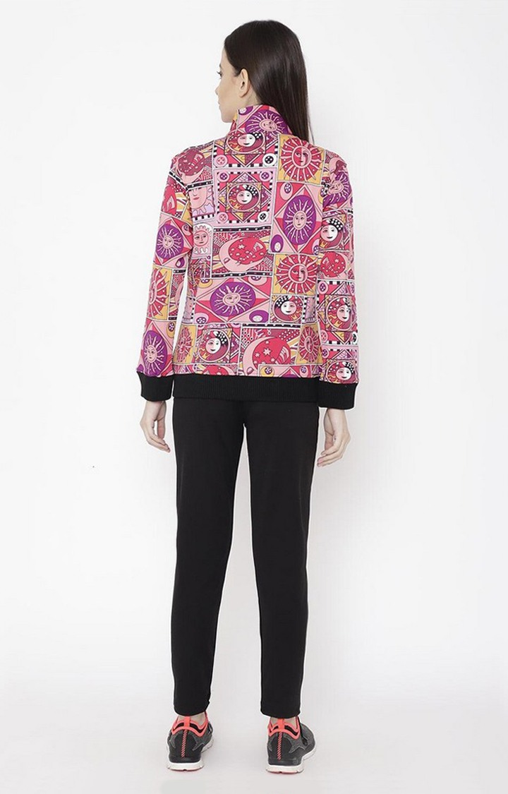 Women's Multicolor Printed Polyester Tracksuit