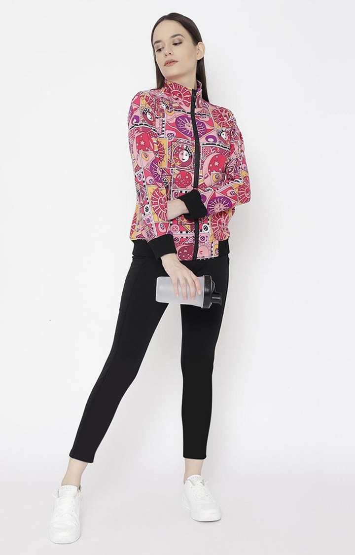 Women's Multicolor Printed Polyester Tracksuit