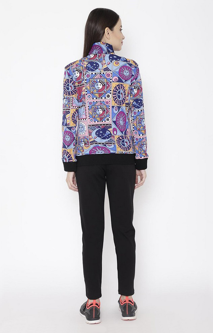 Women's Multicolor Printed Polyester Tracksuit