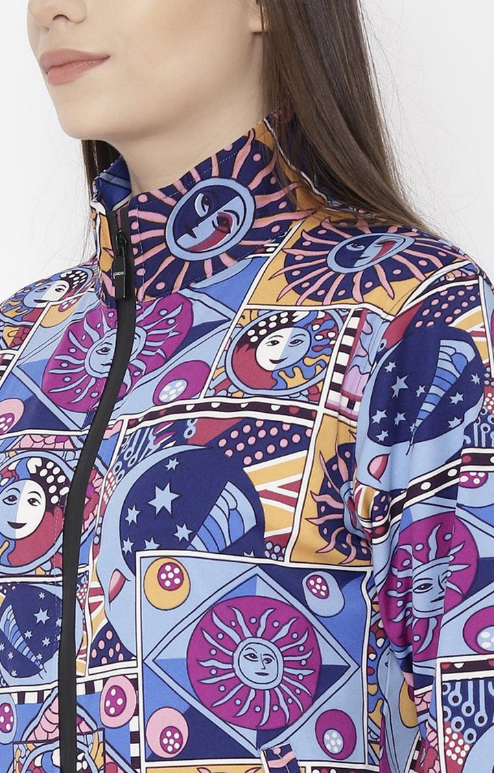 Women's Multicolor Printed Polyester Tracksuit